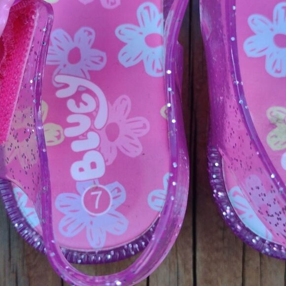 Bluey Hot Pink Glittery Jelly Sandals Size 7 Toddler - Picture 5 of 8